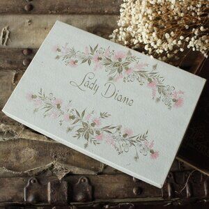Vintage 1960s Stationary Box, Lady Diane Cards and Envelope Container, Pink This